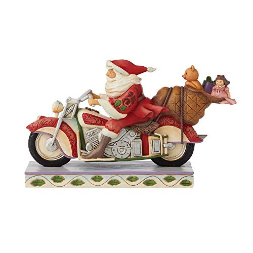 Enesco Jim Shore Heartwood Creek Santa Riding Motorcycle Figurine