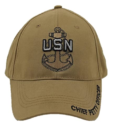 EAGLE CREST Chief Petty Officer U.S. Navy Anchor Coyote Brown Baseball Cap, One Size