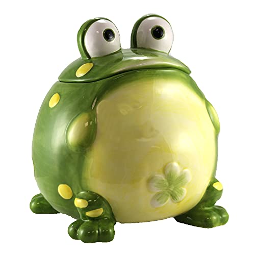 burton + BURTON Toby The Toad Frog Cookie Jar Canister For Kitchen Decor And Food Storage