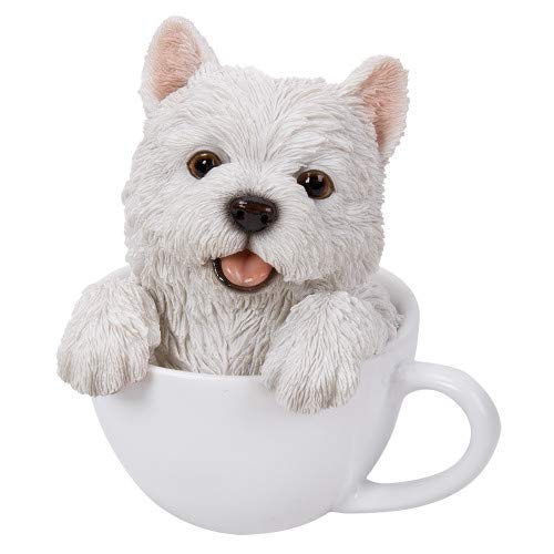 Pacific Trading Giftware Adorable Teacup Pet Pals Puppy Collectible Figurine 5.75 Inches (Westie)