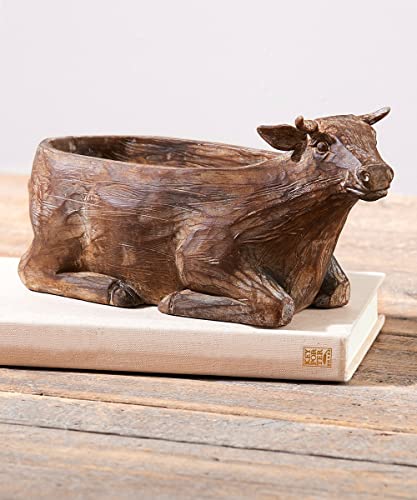 Giftcraft 093988 Cow Design Bowl, 9.3-inch Length, Polystone