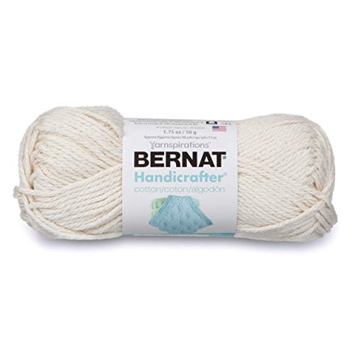 Spinrite Yarns (CA) Bernat Handicrafter Cotton Solids Yarn, 1.75 oz, Gauge 4 Medium, 100% Cotton, Off White