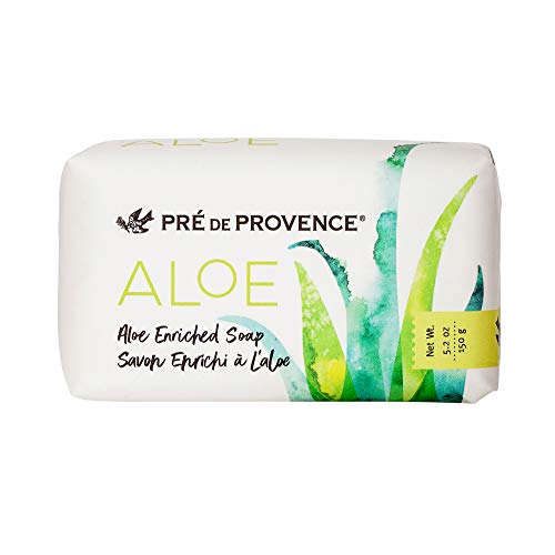European Soaps Pre de Provence Organic Aloe Collection Hydrating Enriched Daily Bar Soap (5.2oz), Fresh Cucumber Scent