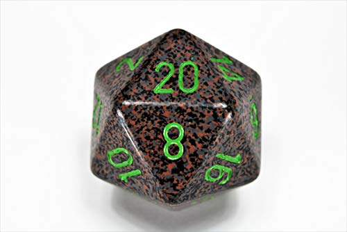 Chessex 34mm Single Speckled Earth D20 Die, 20 Sides, Polyhedral Die, Table Game Accessories, Role Play, Dungeons and Dragons(D&D)