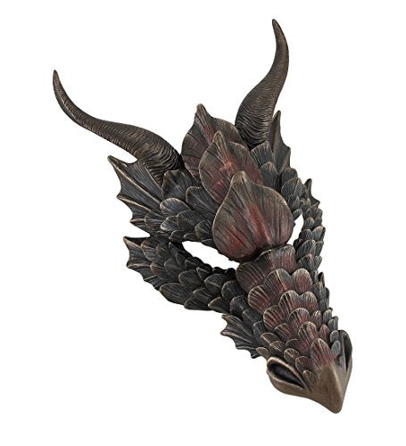 Unicorn Studio WU76464A4 Dragon Mask Wall Plaque, 12-inch Height, Cold Cast Bronze