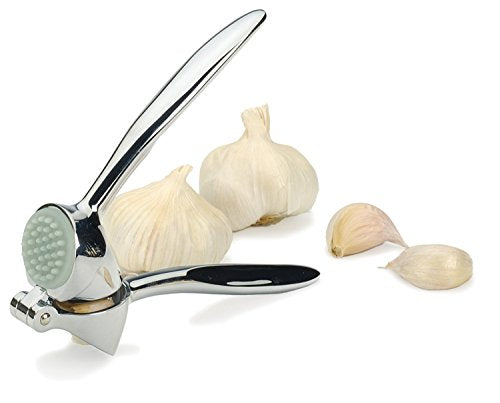 RSVP International Classic Z-Gadget Chrome Plated Die-Cast Zinc Alloy Garlic Press