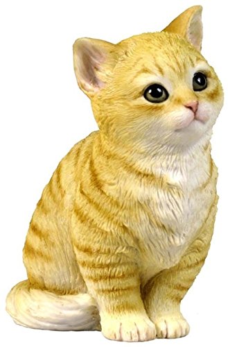 Unicorn Studio 4.25 Inch Sitting Kitten Decorative Statue Figurine, Orange and White