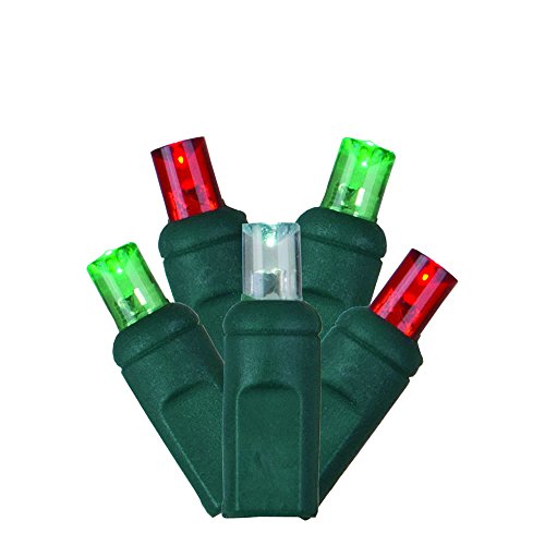 Vickerman X6G6524 50LT LED Set Wa EC Set String Lights with Grey Wire, 6" x 25', Red/White/Green