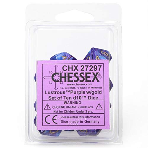 Chessex D10 Purple w/Gold (10)