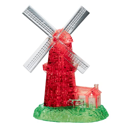 University Games BePuzzled (BEPUA) Deluxe Crystal Puzzle- Windmill (White/Red)