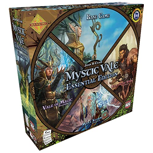 AEG Mystic Vale: Essential Edition - Base Game and Expansions, Complete Set, Card-Crafting, Deck Building, 2-4 Players, Ages 14+, 45 Min Play Time, Alderac Entertainment Group (AEG)