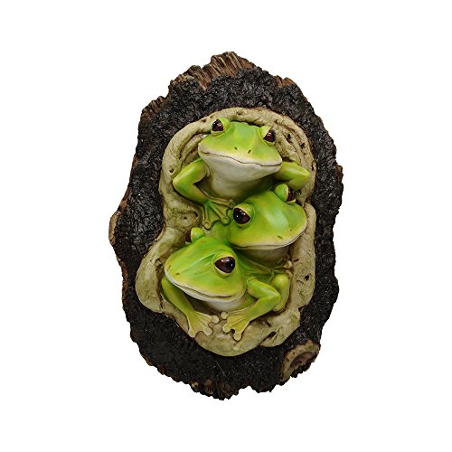 Comfy Hour Farmhouse Home Decor Collection Resin 9" Frogs in Tree Cavity Wall Decoration, Optionally with or without Hook at The Bottom, Polyresin