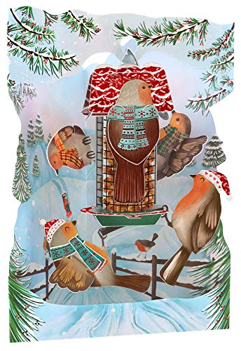 Boston International Santoro Swing 3D Pop-Up Greeting Card, Robins