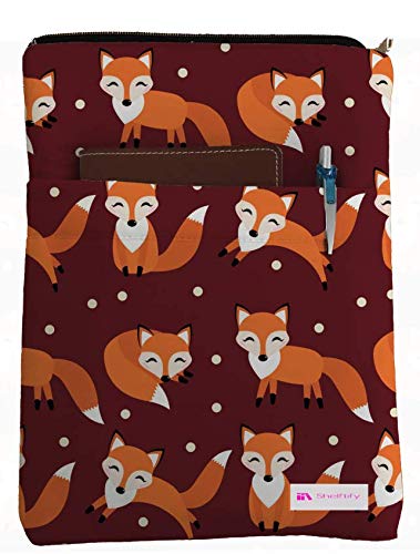 Shelftify Cute Foxes Book Sleeve - Book Cover for Hardcover and Paperback - Book Lover Gift - Notebooks and Pens Not Included