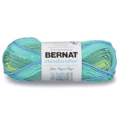 Spinrite Yarns (CA) Bernat Handicrafter Cotton Stripes Yarn, 1.5 oz, Gauge 4 Medium Worsted, 100% Cotton, Country Stripes