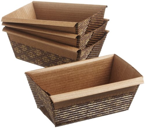 HIC Regency Loaf Pans Disposable Italian Stand Alone 4 x 2 inch Mini , 4 pack