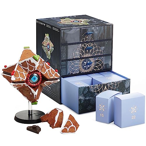 CC Countdown Characters by Numskull Destiny Gingerbread Ghost Shell Figure – Official Destiny Merchandise - Collectable Advent Calendar Statue