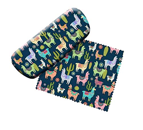 Spoontiques Padded Eyeglass Case with Matching Lens Cloth (Llamas)