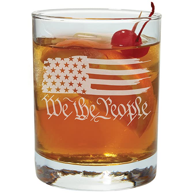 Carson Home We the People Rocks Glass, 4.25-inch Height, 12 oz