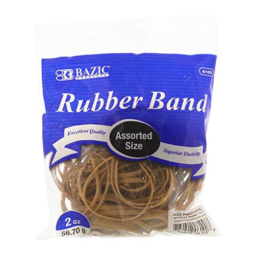 BAZIC 2 Oz./ 56.70 g Assorted Sizes Rubber Bands - for File Folders Bank Paper Bills Money, General Purpose, Office Bank Home Supply, 1-Pack