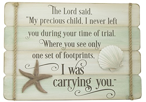Cathedral Art Abbey Gift Footprints Shell & Starfish Wall Plaque