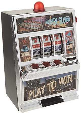 CHH 12.5" Large Play To Win Slot Machine Figurine - Black & Aluminum