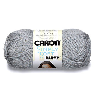 Spinrite Yarns (CA) Caron Simply Soft Party Yarn, 3 oz, Medium Worsted 4 Gauge, - Silver - For Crochet, Knitting & Crafting