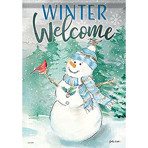 Carson Flag-Garden-Durasoft-Watercolor Snowman (12.5" x 18")