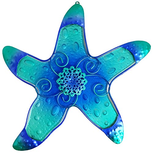 Comfy Hour Under The Sea Collection 10" Blue Metal Art Starfish Wall Decor