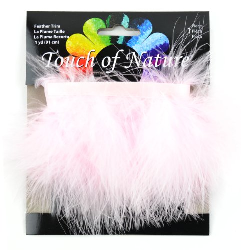 Midwest Design Touch of Nature Fluffy Feather Trim, 2.5 by 36-Inch, Light Pink