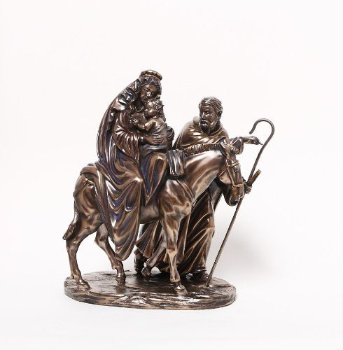 Pacific Trading Giftware PTC 9 Inch Flight to Egypt Nativity Family Religious Resin Statue Figurine