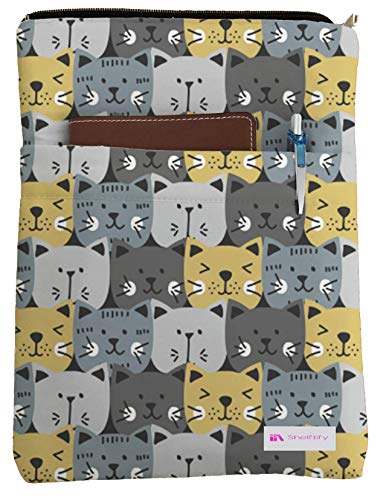Shelftify Cat Faces Book Sleeve - Book Cover for Hardcover and Paperback - Book Lover Gift - Notebooks and Pens Not Included