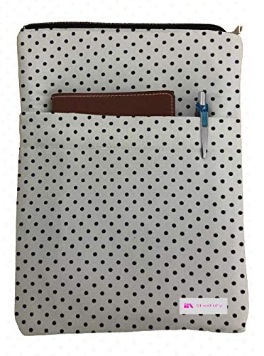 Shelftify Black Polka Dot Book Sleeve - Book Cover for Hardcover and Paperback - Book Lover Gift - Notebooks and Pens Not Included