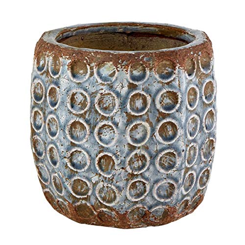 Creative Brands 47th & Main Ceramic Planter/Pot, Large, Blue Circles
