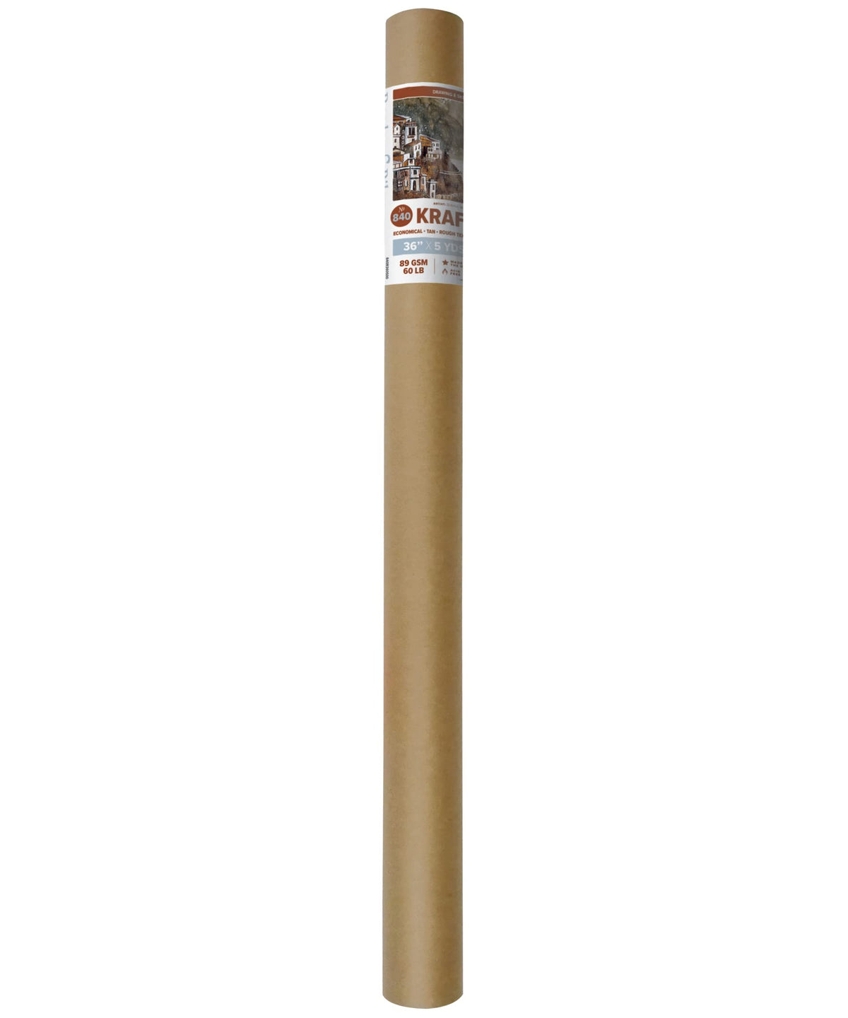 Borden & Riley #840 Kraft Paper Roll, 36" x 5 Yards, 89 GSM/60 LB, 1 Roll Each (840R360500)