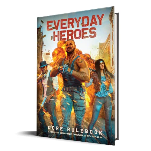 Evil Genius Games Store Everyday Heroes: Core Rulebook - The Roleplaying Game, d20, 5e Compatible, 400+ Page Hardcover Book, Create Your Own Action Hero, for Gamemasters & Players, Evil Genius Games