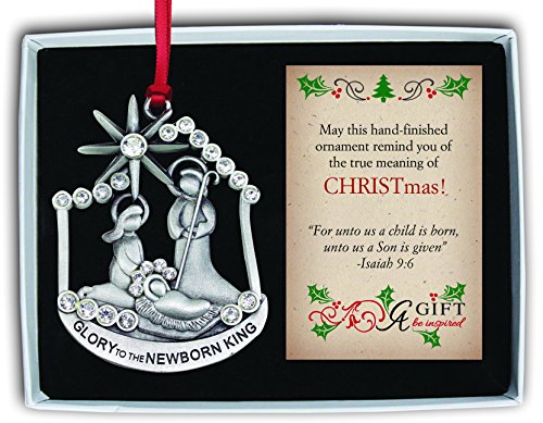 Cathedral Art Glory to The Newborn King Nativity Ornament, 2-1/2 x 3 Inches, CO792