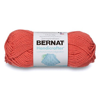 Spinrite Yarns (CA) Bernat Handicrafter Cotton Solids Yarn, 1.75 oz, Gauge 4 Medium, 100% Cotton, Tangerine