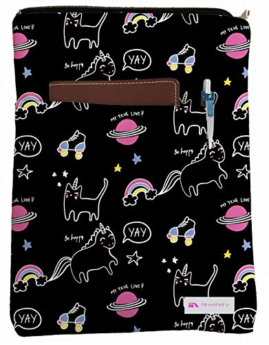 Shelftify Unicorns Book Sleeve - Book Cover for Hardcover and Paperback - Book Lover Gift - Notebooks and Pens Not Included