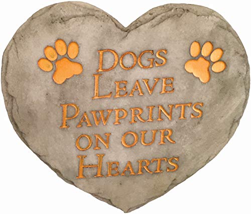 Spoontiques 13237 Dogs Leave Pawprints Stepping Stone, Gold