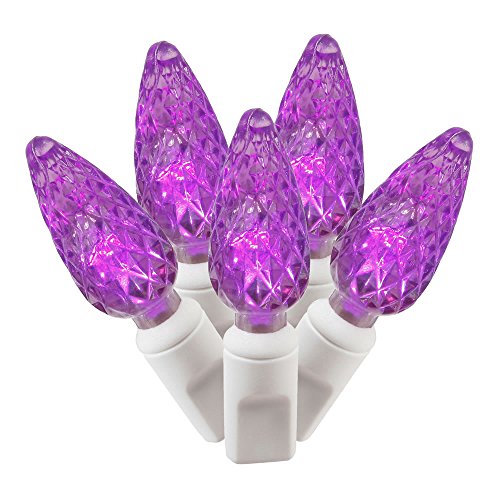 Vickerman 50 Light Purple C6 LED Set on White Wire