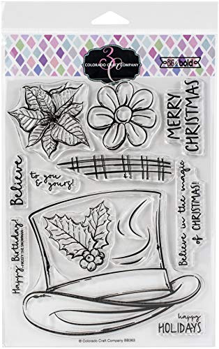 Colorado Craft Company Clear Stamps 6"X8"-Frosty's Hat-Big & Bold