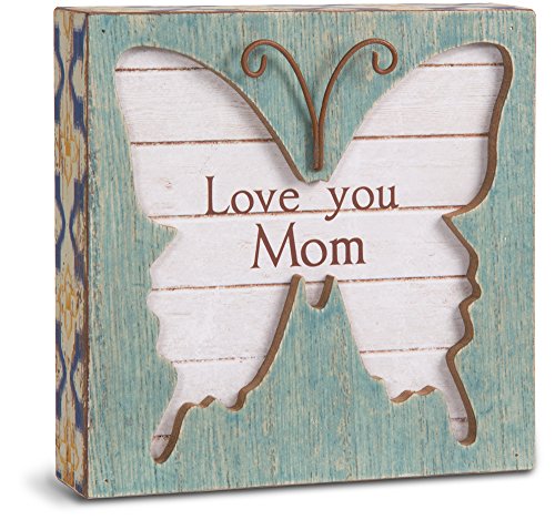 Pavilion Gift Company Simple Spirits 41084 Love You Mom Butterfly Plaque, 4-1/2"