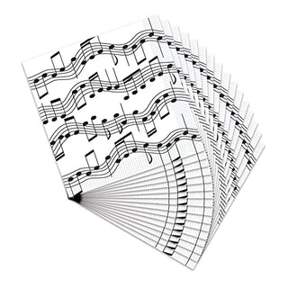 Beistle 16 Piece Music Notes Paper Beverage Napkins 50's Theme Rock and Roll Tableware For 1950’s Party Awards Night Decorations