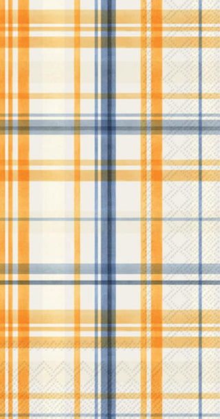 IHR Ideal Home Range Dinner Napkins Disposable 3-Ply Paper Guest Towels Buffet Napkins, 8.5" x 4.5", Pumpkin Plaid, 16 Count