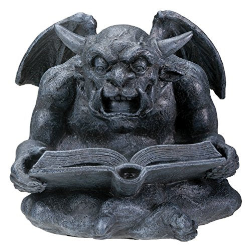 Pacific Trading Summit Collection Reading Gargoyle - Collectible Figurine Statue Sculpture Figure Model, Grey