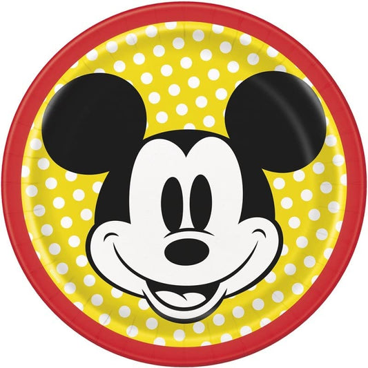 Unique Industries Unique Disney Mickey Mouse Round Dessert Paper Plates 7", 8 Pcs