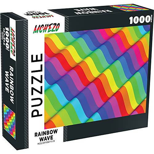 Mchezo Store Rainbow Wave 1,000 Piece Jigsaw Puzzle, Abstract, Mchezo, 28" x 20", Thick Pieces, Colorful, Relaxing and Fun