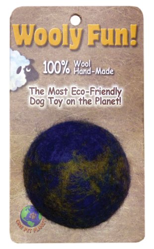 One Pet Planet 86003 2-Inch Wooly Fun Ball Dog Toy