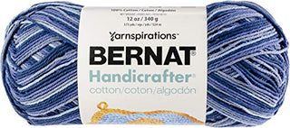 Spinrite Yarns (CA) Bernat Handicrafter Cotton Yarn, Gauge 4 Medium Worsted, Blue Camo